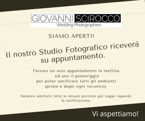 SIAMO APERTI!                         Il nostro Studio Fotografico riceverà su appuntamento.