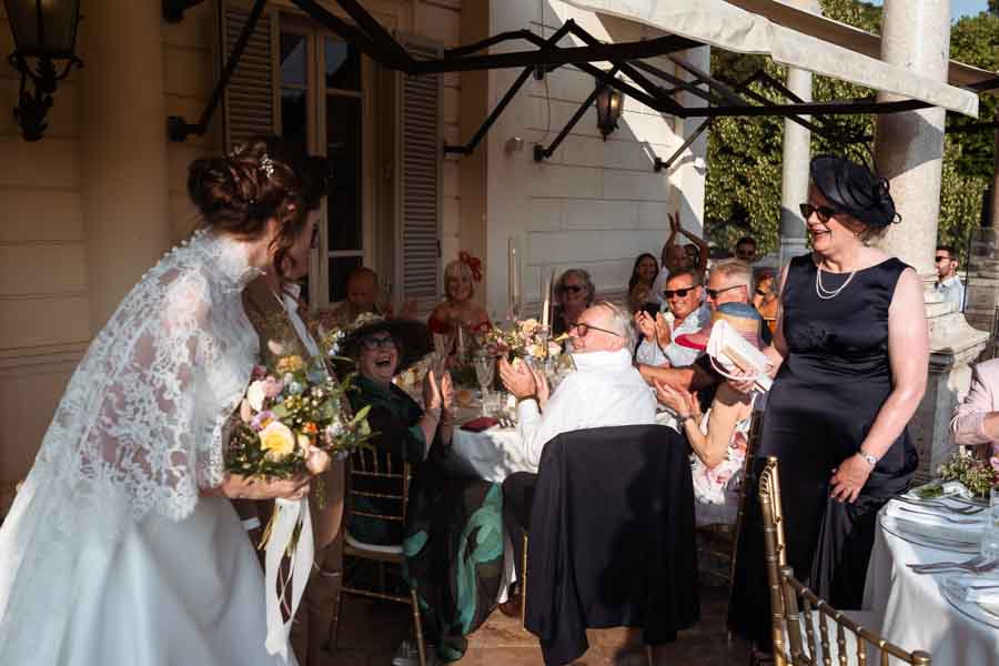 the newlyweds' entrance into Rome