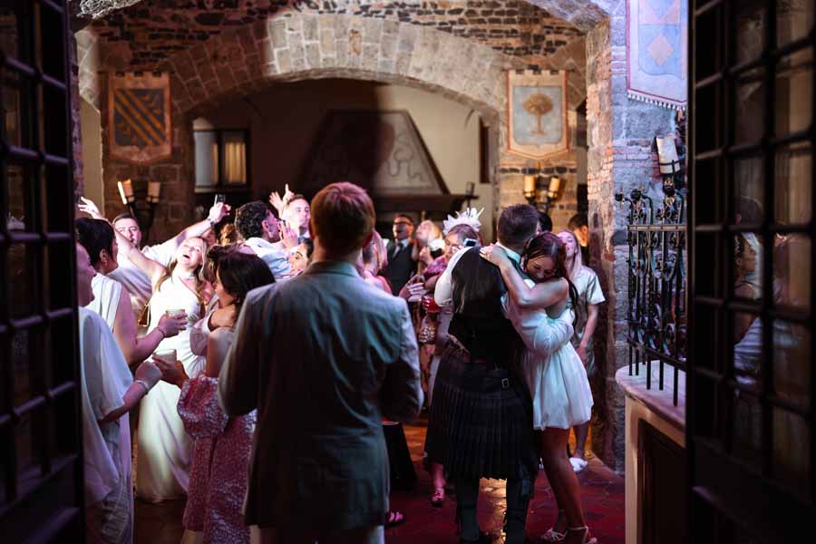 wedding party in the castel in rome