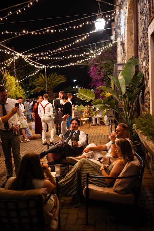 wedding party in the castel in rome