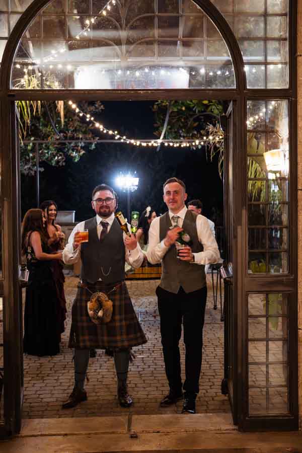 wedding party in the castel in rome