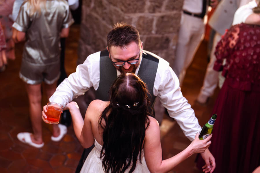 wedding party in the castel to rome